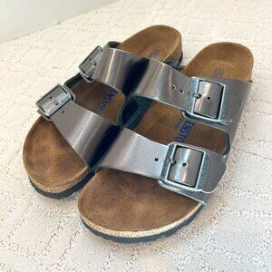 Birkenstock Arizona Metallic Leather Sandals